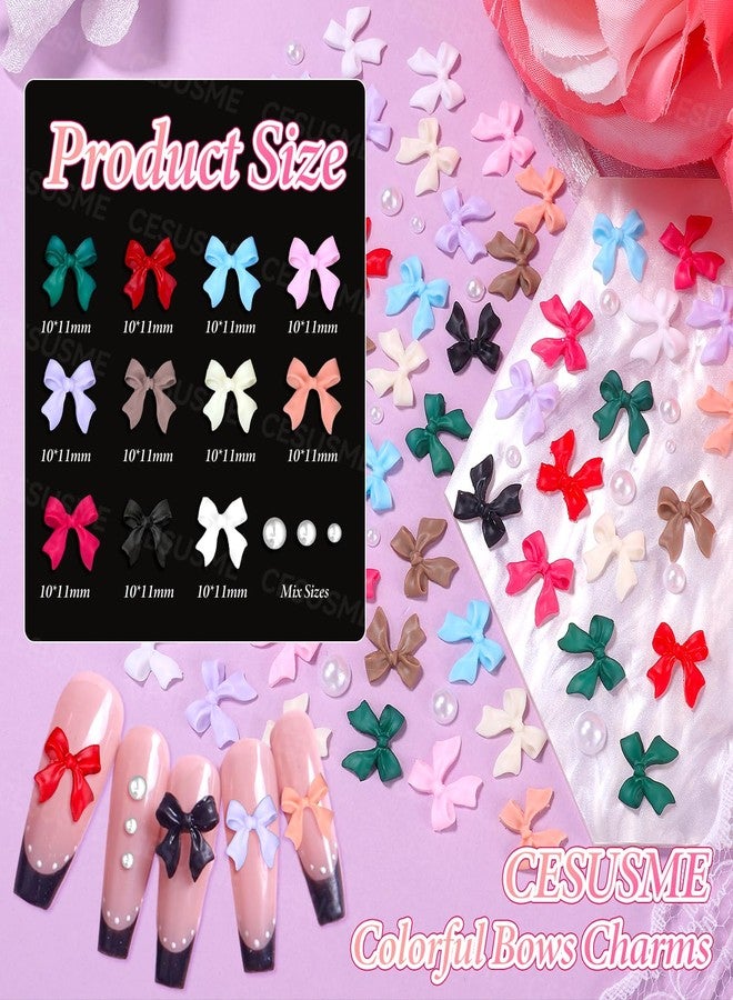CESUSME 3 Boxes Bow Flower Nail Charms, 3D Color Flowers Nail Bows Charms for Nails Art, Polar Butterfly Bowknot Nail Art Charms, White Rose Flower Charms for Nail Art Jewels Supplies DIY Craft - Image 4